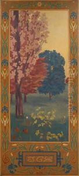 Arbres Oil Painting by Charles Joseph Van Landuyt