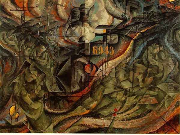 States of Mind II: The Farewells Oil Painting by Umberto Boccioni