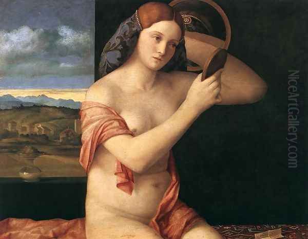 Naked Young Woman in Front of the Mirror 1515 Oil Painting by Giovanni Bellini