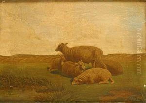 Moutons Oil Painting by Frans Van Leemputten