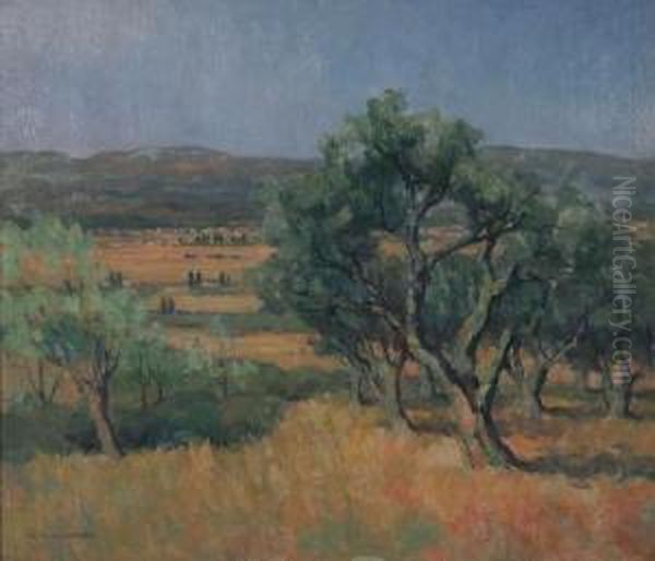 Landschap Oil Painting by Karel Van Lerberghe