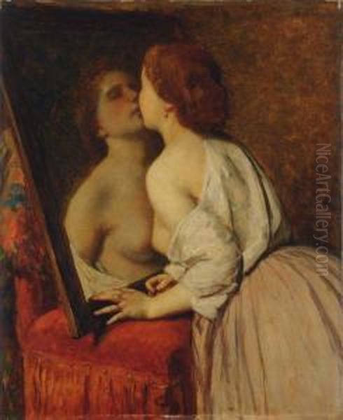 Le Baiser Vole Oil Painting by Joseph Van Lerius