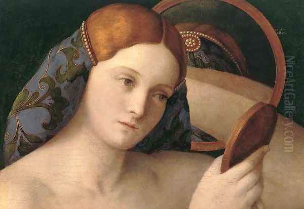 Naked Young Woman in Front of the Mirror (detail) 1515 Oil Painting by Giovanni Bellini