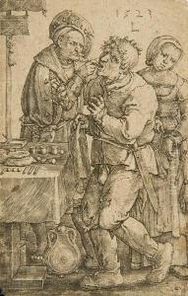 The Dentist Oil Painting by Jan Van Leyden