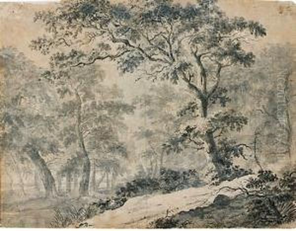 Vue D'un Chemin Dans Une Foret Oil Painting by Paulus Van Liender