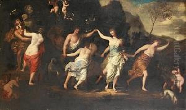 A Bacchanale Oil Painting by Hendrick Van Limborch