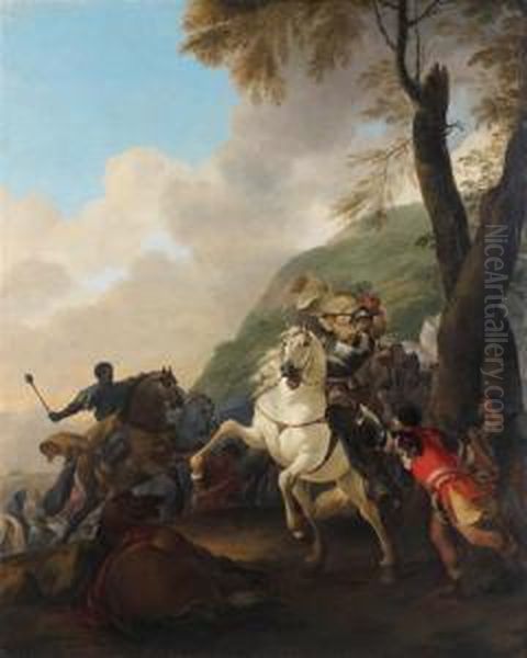 Choc De Cavalerie Oil Painting by Hermann Van Lin