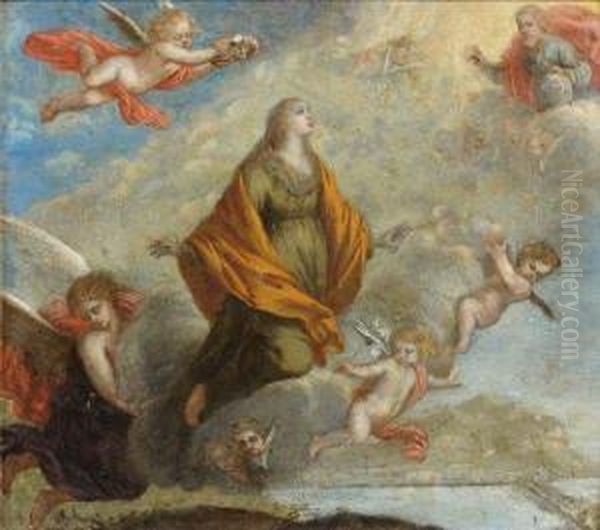 Une Sainte Rejoignant Le Ciel Oil Painting by Pieter van Lint