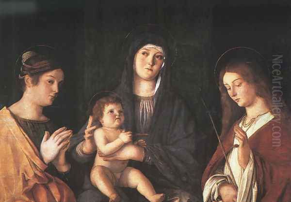 The Virgin and Child with Two Saints 1490 Oil Painting by Giovanni Bellini