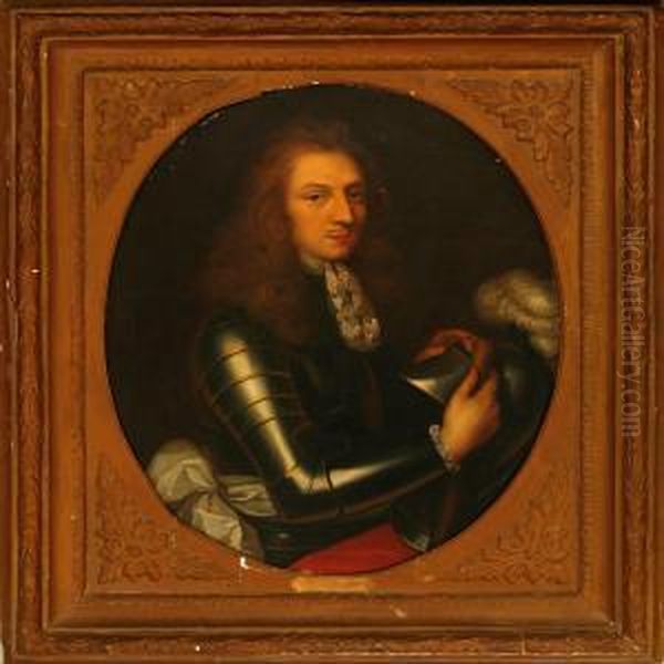 A Gentleman In Armour Oil Painting by Charles-Amedee-Philippe van Loo