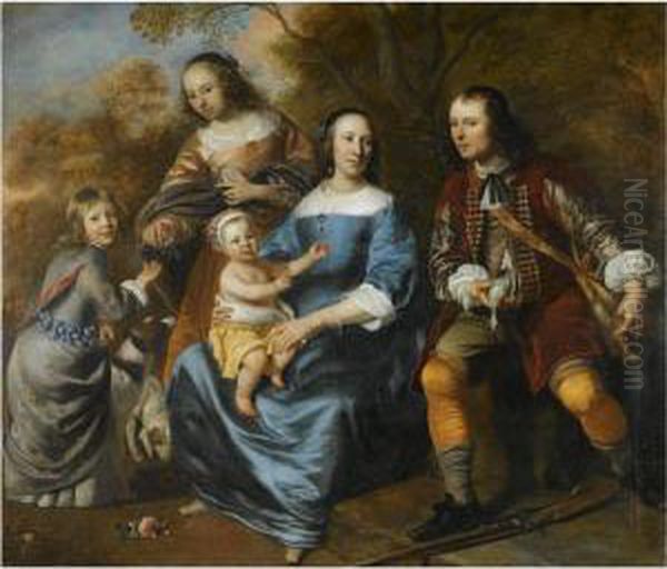 Portrait Of A Family Oil Painting by Jacob van Loo