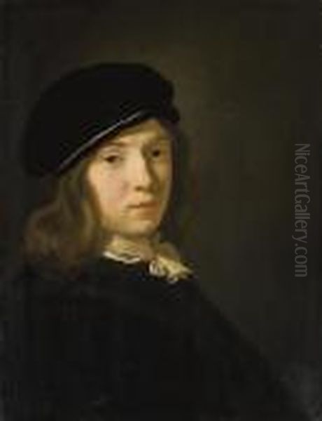 Portrait D'un Jeune Garcon A La Toque Ornee De Perles Oil Painting by Jacob van Loo