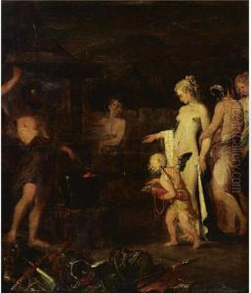 Venus In The Forge Of Vulcan Oil Painting by Jacob van Loo