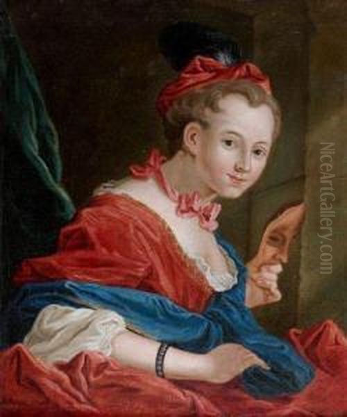 Portrait D'une Jeune Comedienne Oil Painting by Jean Baptiste van Loo