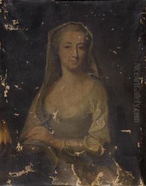 Portrait De Dame De Fenis De La Prade Oil Painting by Louis-Michel Van Loo