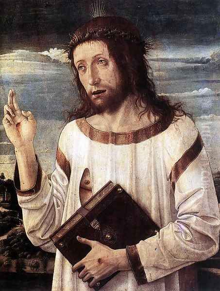 Blessing Christ c. 1460 Oil Painting by Giovanni Bellini