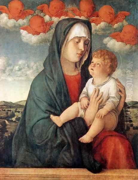 Madonna of Red Angels 1480-90 Oil Painting by Giovanni Bellini