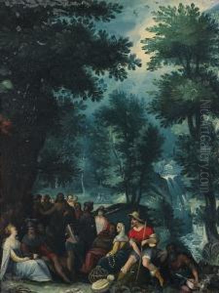 La Predication De Saint Jean Baptiste. Oil Painting by Karel Van Mander