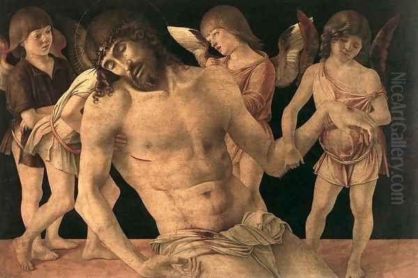 Dead Christ Supported by Angels (Pietà) c. 1474 Oil Painting by Giovanni Bellini