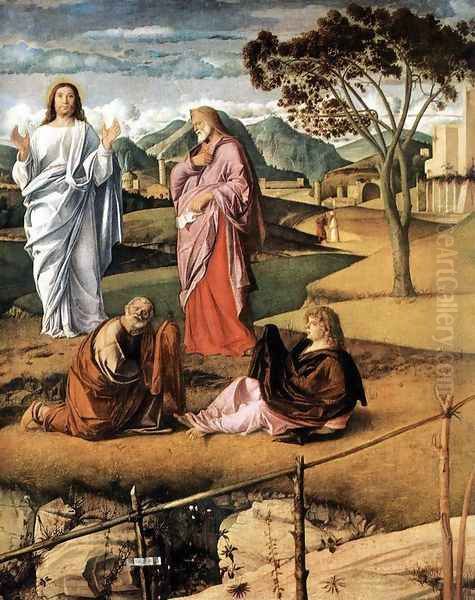 Transfiguration of Christ (detail 2) c. 1487 Oil Painting by Giovanni Bellini