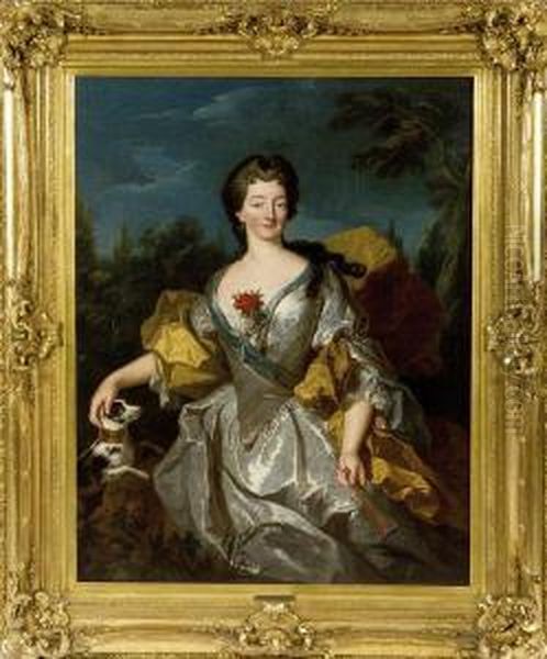 Portrait D'une Dame De Qualite Oil Painting by Ircle Of Martin Van Mytens