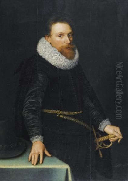 Portrait Of A Gentleman Oil Painting by Michiel Jansz. Van Miereveldt