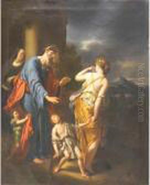 Expulsion Of Hagar Oil Painting by Willem van Mieris