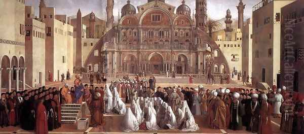 Sermon of St Mark in Alexandria 1504-07 Oil Painting by Giovanni Bellini