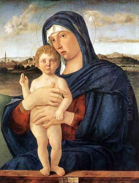 Madonna with Blessing Child 1475-80 Oil Painting by Giovanni Bellini