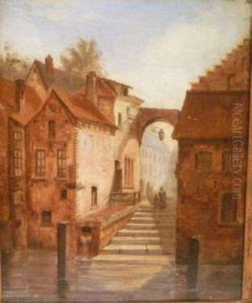 Vue De Ville Oil Painting by Jean Baptiste van Moer