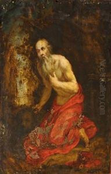 Saint Jerome. Oil Painting by Pieter van Mol