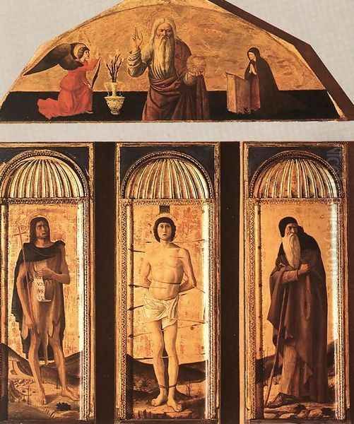 St Sebastian Triptych 1460-64 Oil Painting by Giovanni Bellini