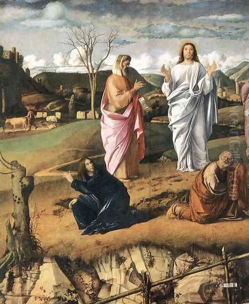 Transfiguration of Christ (detail 1) c. 1487 Oil Painting by Giovanni Bellini