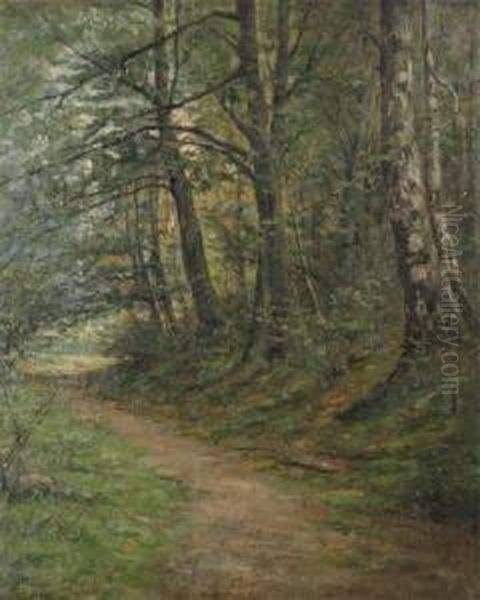 Woodpath Oil Painting by Henri Van Muyden