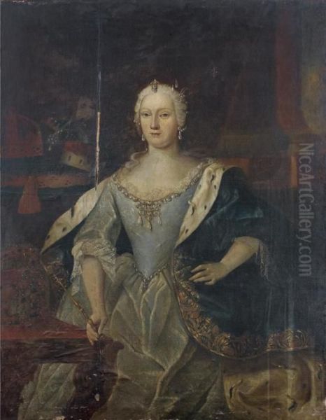 Portrait De Marie-therese D'autriche Oil Painting by Marten I Van Mytens