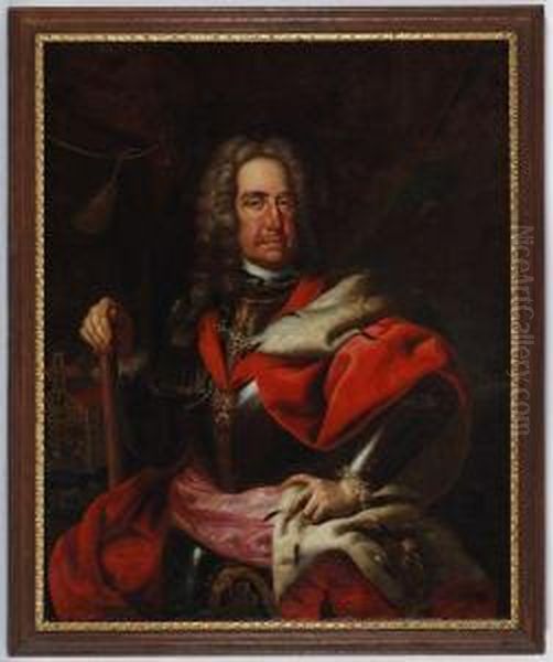 Portrait De L'empereur Charles Vi Oil Painting by Martin II Mytens or Meytens