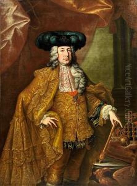 Portrait Of The Emperor Francis I Oil Painting by Martin II Mytens or Meytens