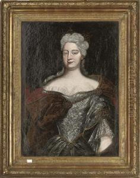 Portrait Of A Lady Oil Painting by Martin II Mytens or Meytens