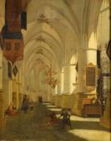 Kyrkointerior Oil Painting by Hendrick Van Vliet