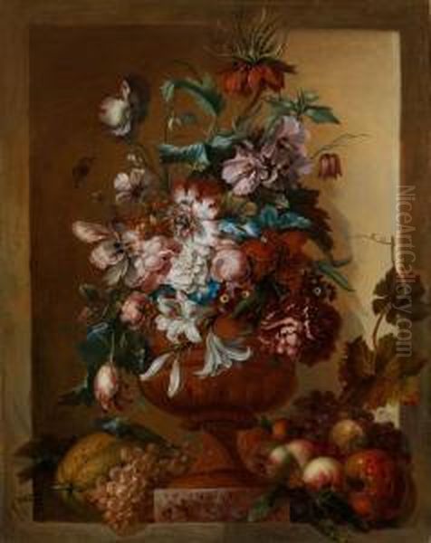 Grosses Blumenstilleben Oil Painting by Johannes Van Nickelen