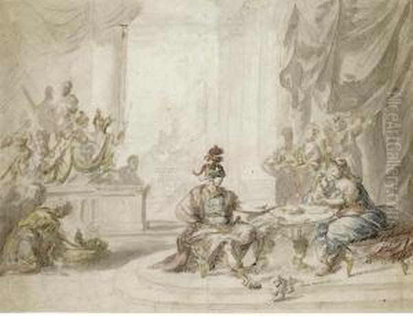 Dido And Aeneas Oil Painting by Elias Van Nijmegen