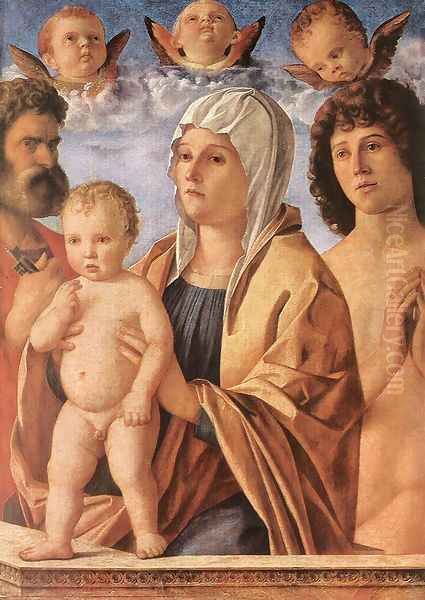 Madonna with Child and Sts. Peter and Sebastian c. 1487 Oil Painting by Giovanni Bellini