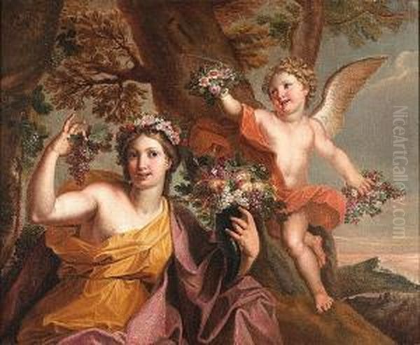 Allegory Of Autumn Oil Painting by Elias Van Nijmegen