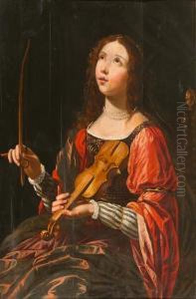 Heilige Cecilia. Oil Painting by Adam van Noort