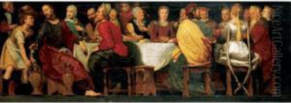 Christ At The Marriage Feast At Cana Oil Painting by Adam van Noort