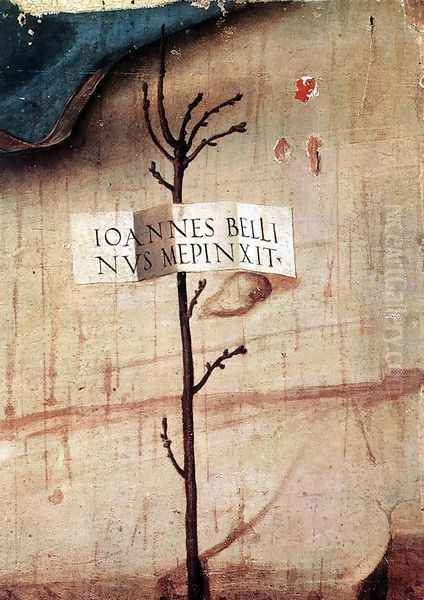 Small Tree with Inscription (fragment) 1500-02 Oil Painting by Giovanni Bellini