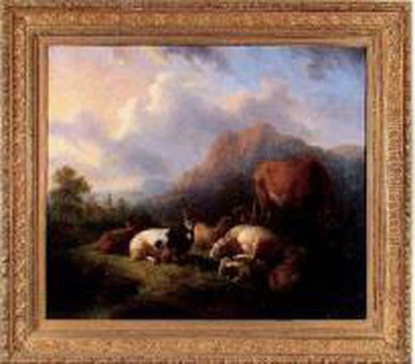 Scene Pastorale Oil Painting by Dirk Van Oosterhoudt