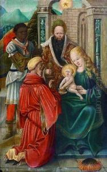 Adoration Des Mages Oil Painting by Jacob Cornelisz. Van Oostsanen