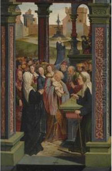 The Presentation In The Temple Oil Painting by Jacob Cornelisz. Van Oostsanen