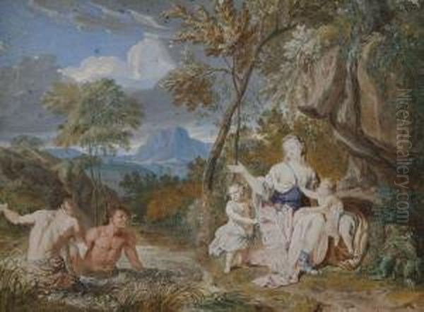 Mythologische Szene Vor Weitem Landschaftshintergrund Oil Painting by Richard van Orley